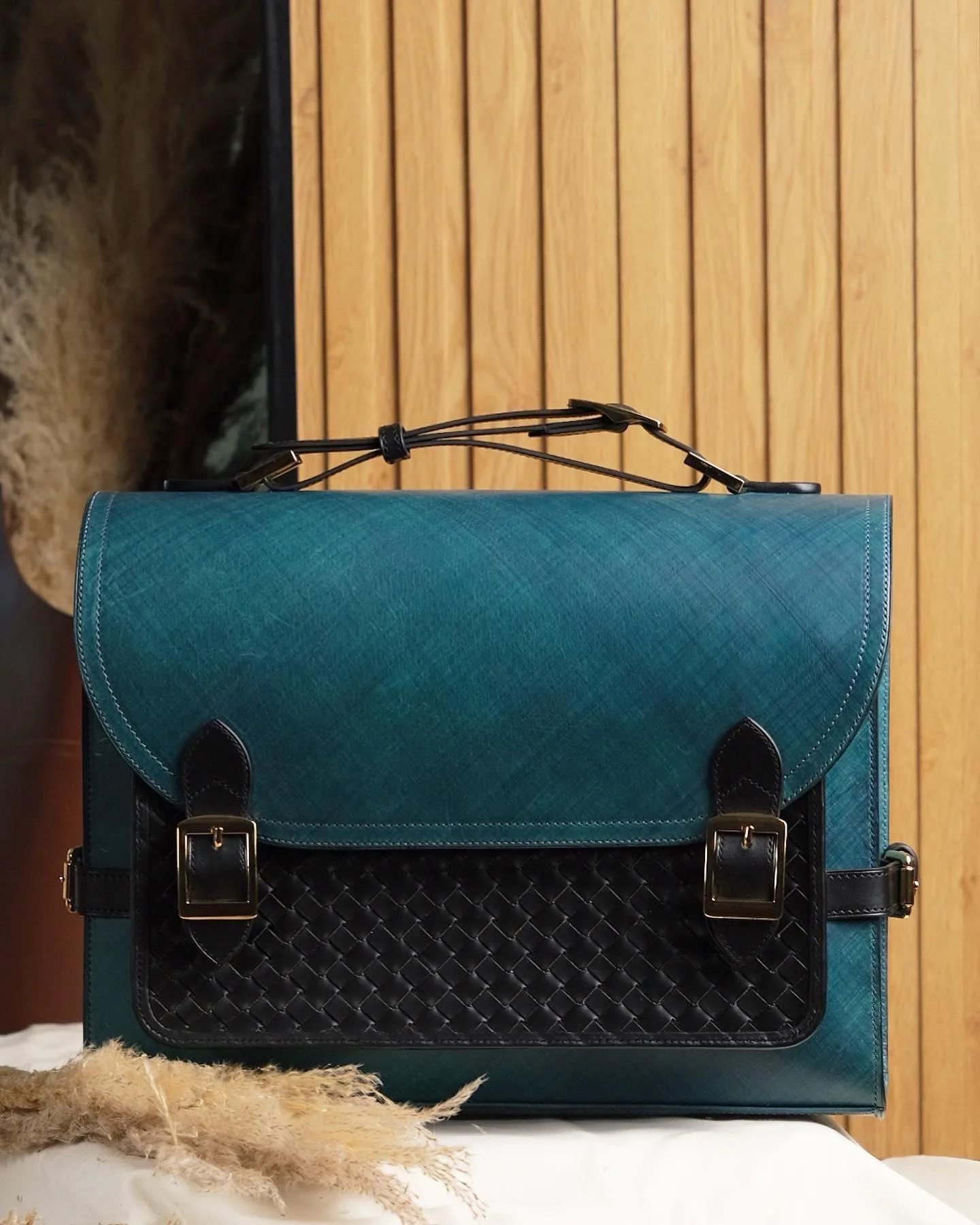 Oppa Bag - Da Bò Ý - Goldenrod x SaddleBrown - Hình 4