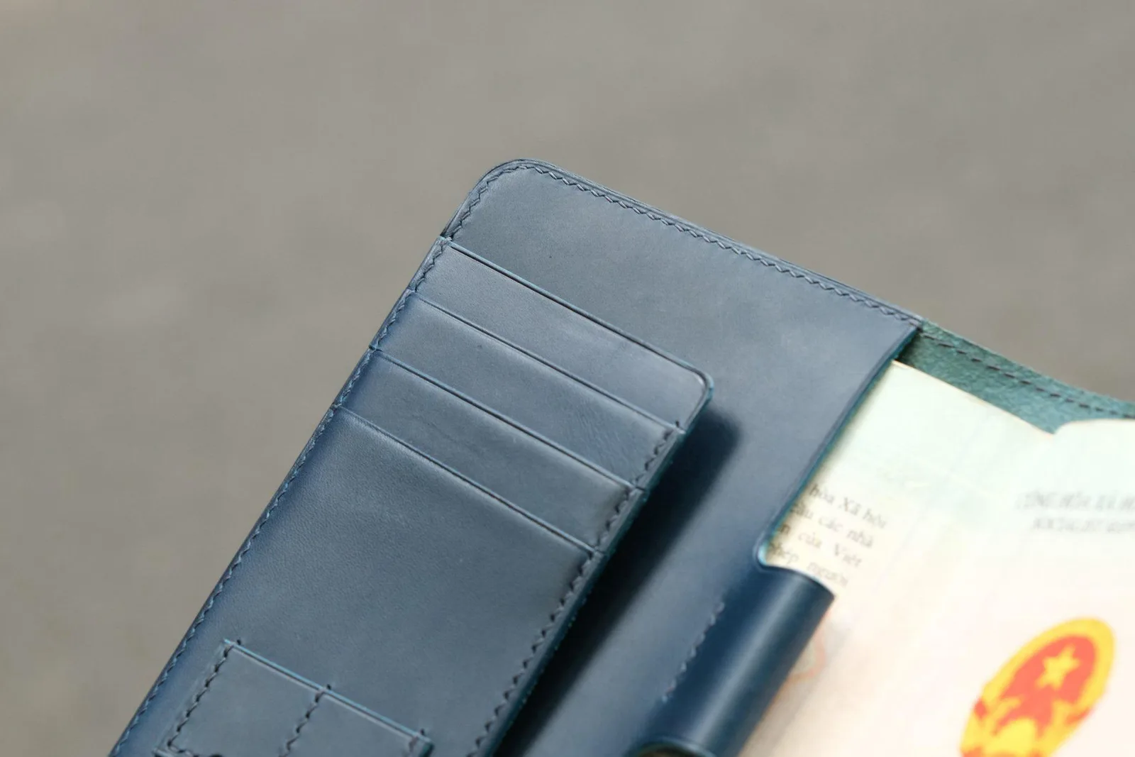 Passport Cover - Da Butero - Navy x DarkCyan - Hình 2