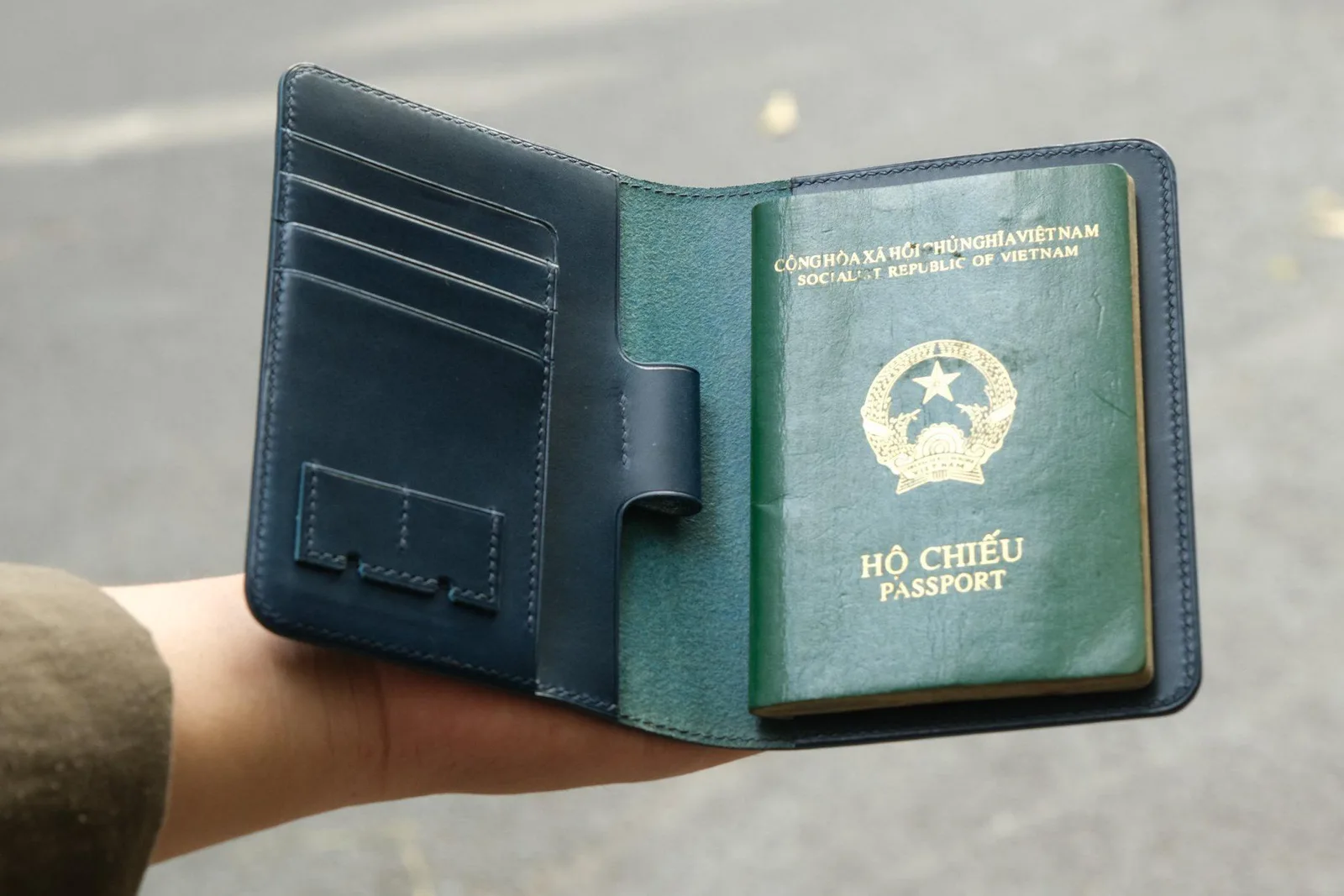 Passport Cover - Da Butero - Navy x DarkCyan - Hình 3