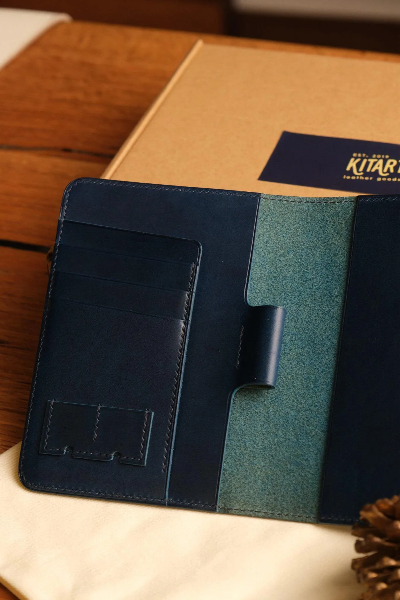 Passport Cover - Da Butero - Navy x DarkCyan - Hình 7