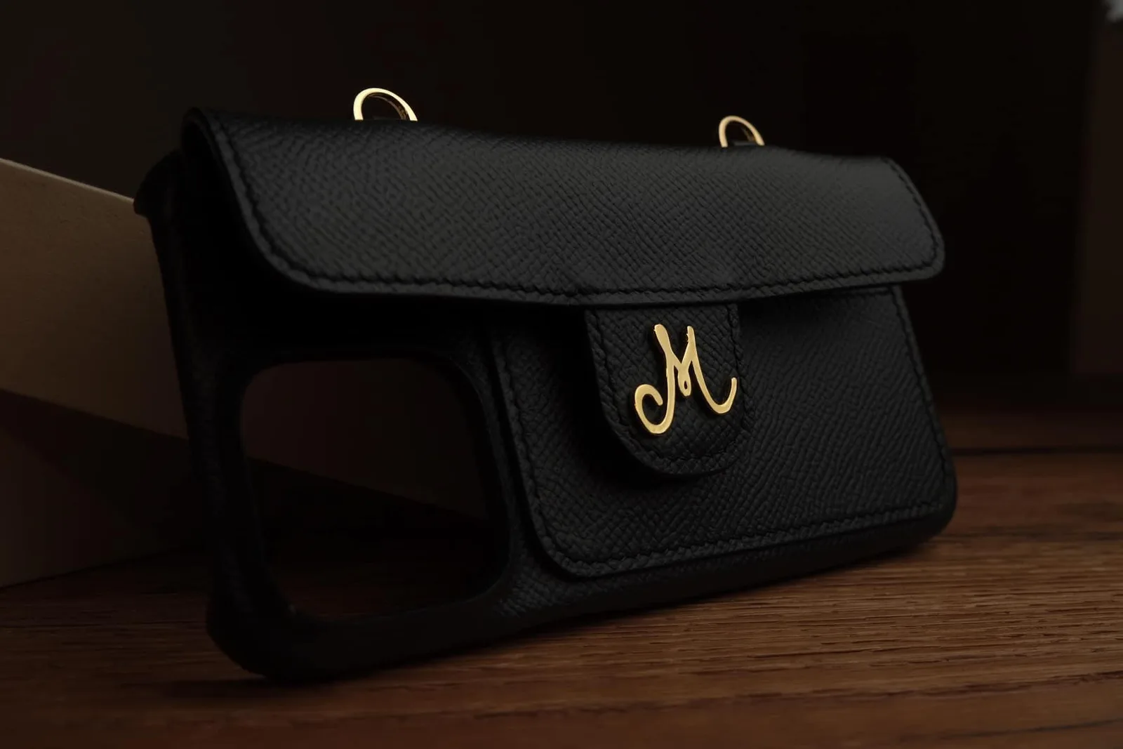 Phonecase Ốp Lưng - Da Epsom - Black - Hình 2