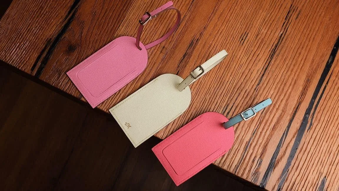 Tag Vali Da - Da Epsom - Pink, Orange, LightGreen - Hình 2