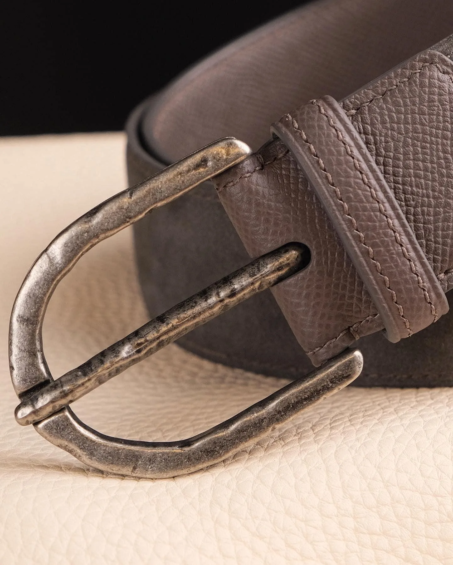 Thắt Lưng Da Nam - Da Epsom x Da Nubuck - SaddleBrown - Hình 2