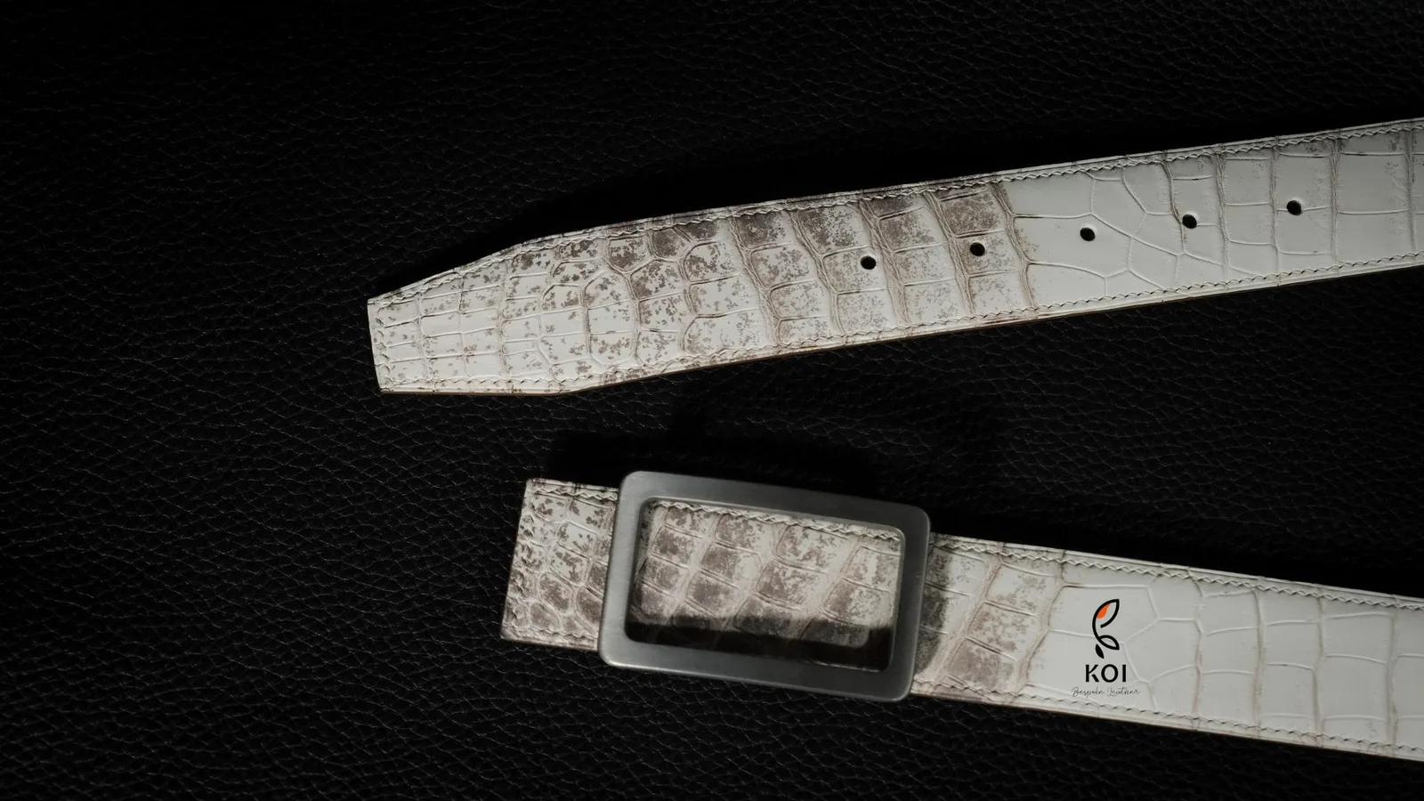 Thắt Lưng Da Nam - Da Alligator - WhiteSmoke - Hình 6