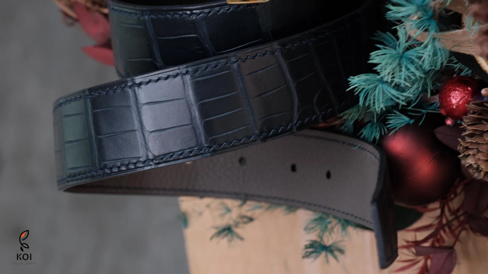 Thắt Lưng Da Nam - Da Alligator - Black - Hình 3