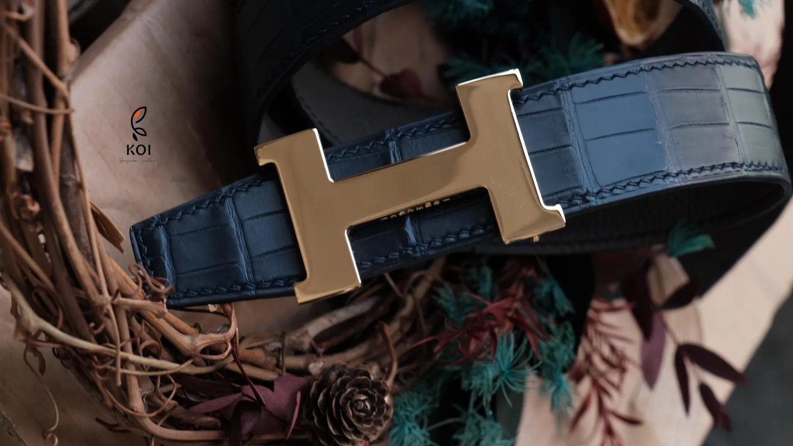 Thắt Lưng Da Nam - Da Alligator - Black - Hình 5