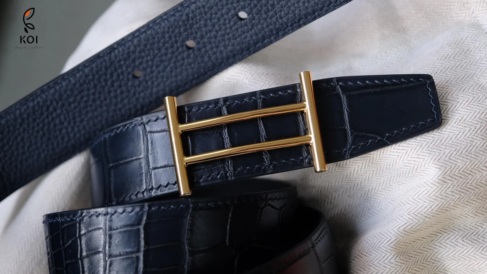 Thắt Lưng Da Nam - Da Alligator - Black - Hình 6