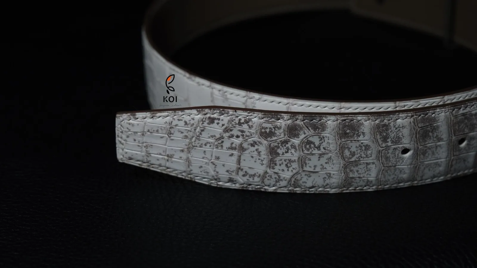 Thắt Lưng Da Nam - Da Alligator - WhiteSmoke - Hình 8