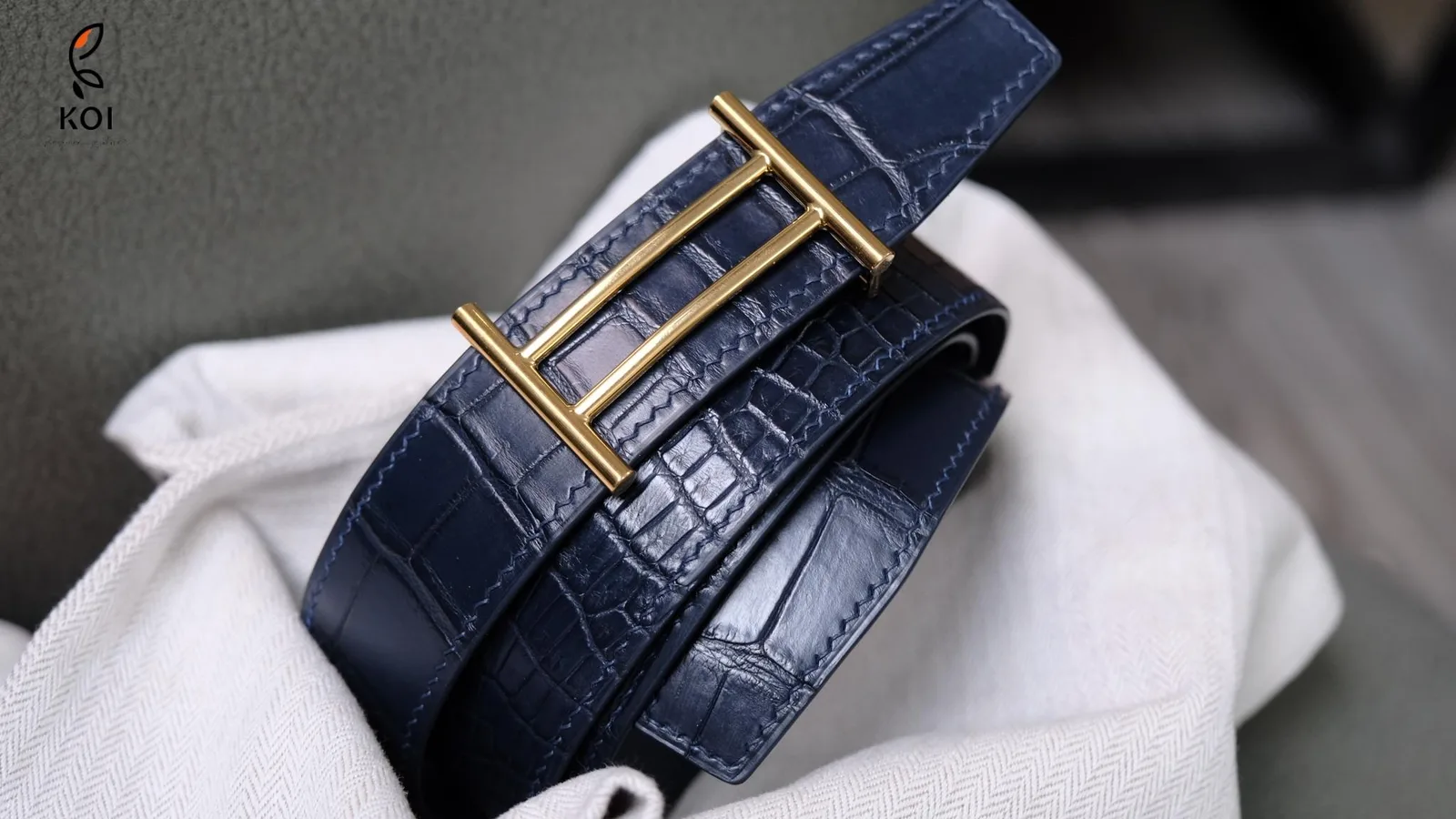 Thắt Lưng Da Nam - Da Alligator - Black - Hình 9