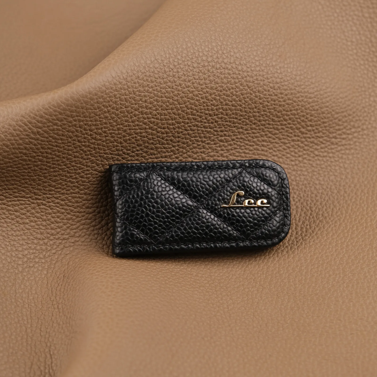 Kẹp Tiền Money Clip - Da Caviar - Black - KOI Leather