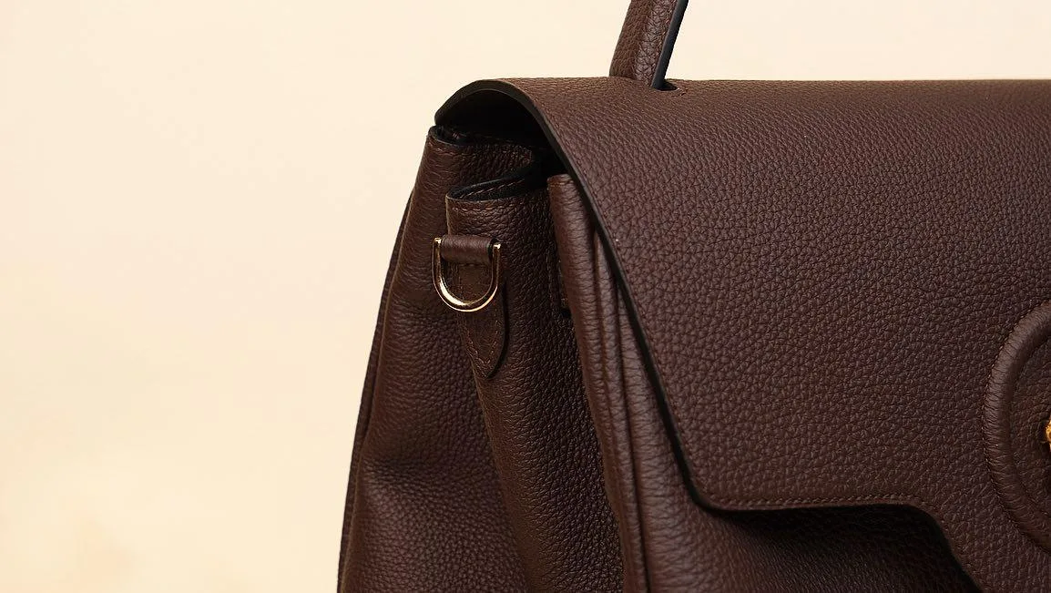 Top Handle Bag - Da Bê Togo - Brown - Hình 3