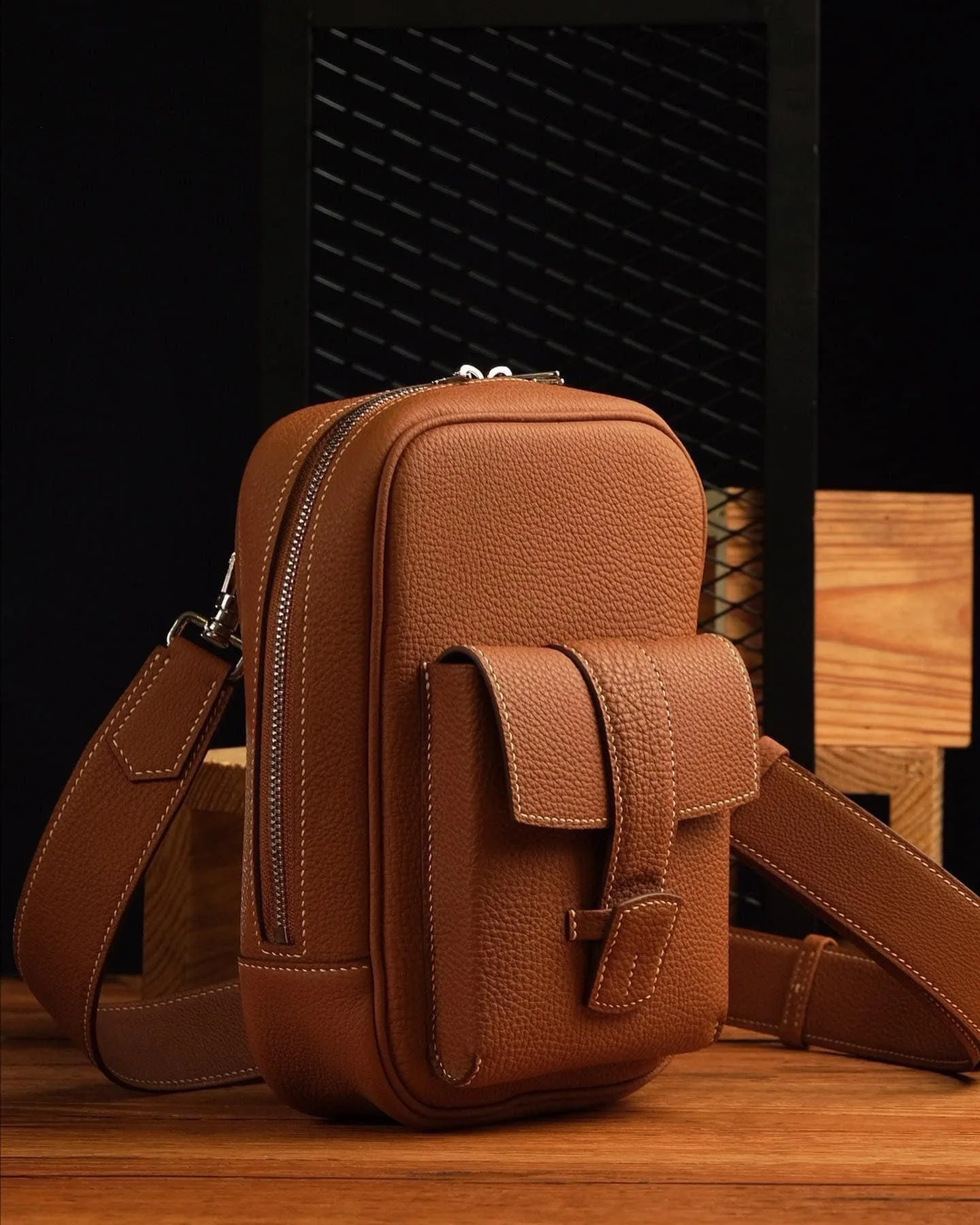Milano Bag - Da Togo - Black - Gray - Pink - Brown - Hình 2