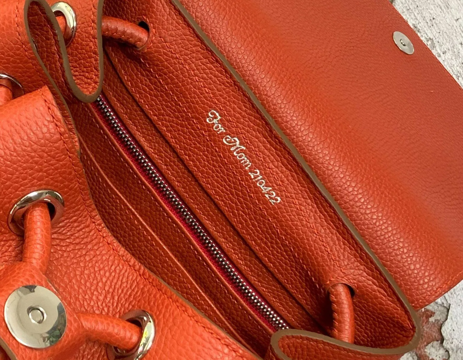Balo Da Nữ - Da Togo - OrangeRed - Hình 5
