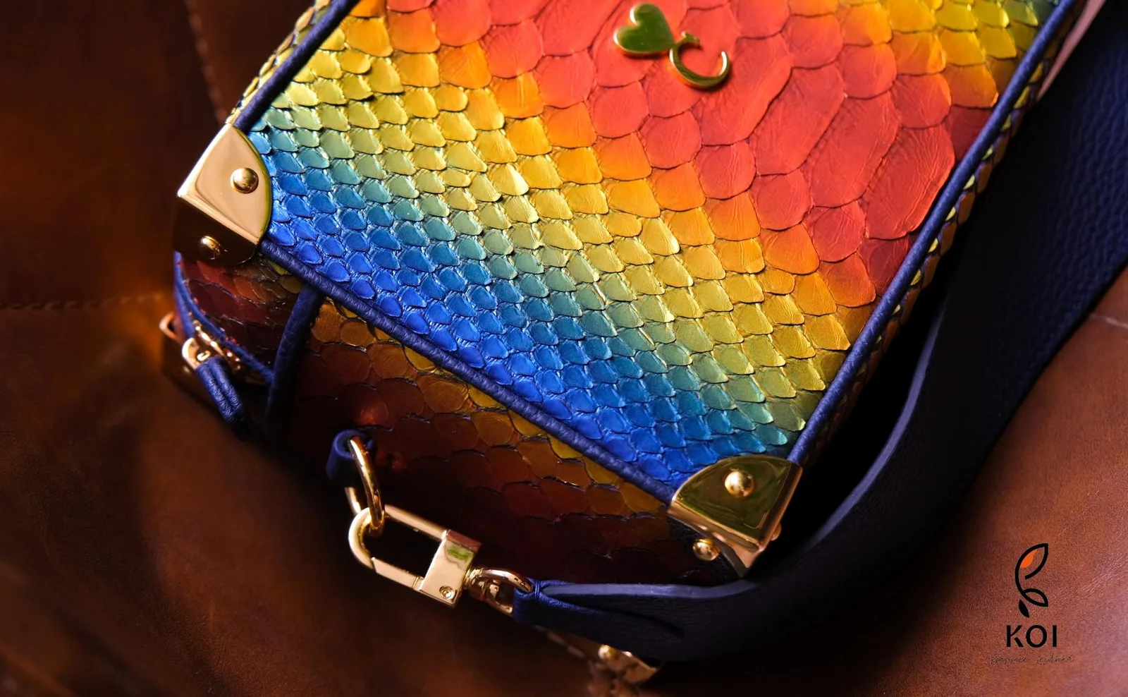 Kobo Bag - Da Trăn - Red x Yellow x Green x Blue - Hình 7