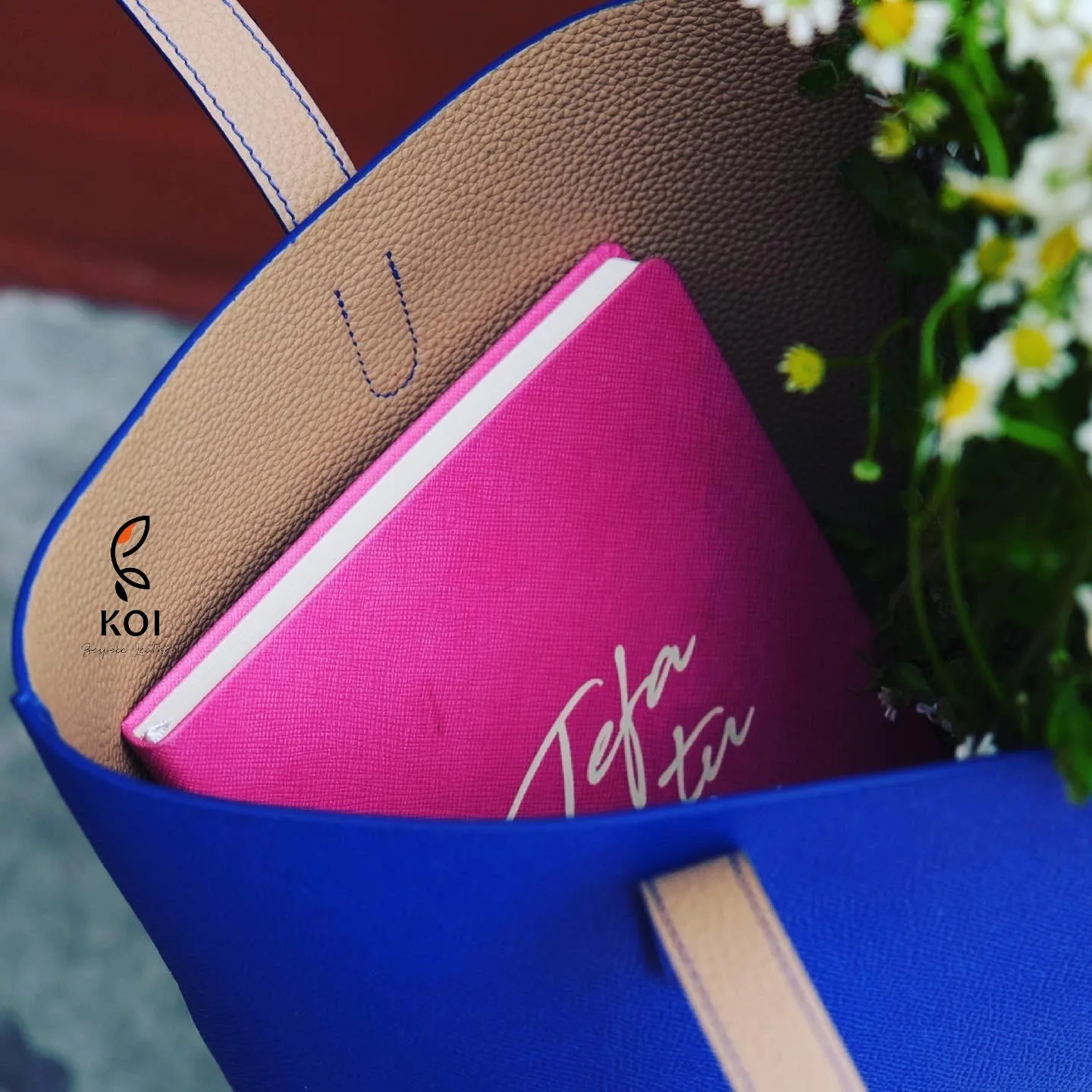 Tote Bag - Da Epsom - Blue - Hình 9