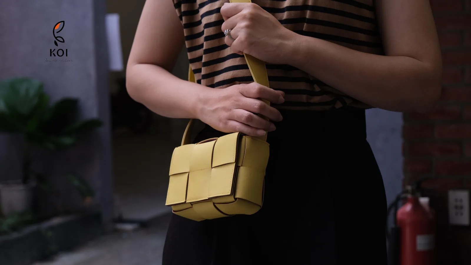 Woven Bag - Da Bê Swift - Black, Yellow, Orange, Brown - Hình 10