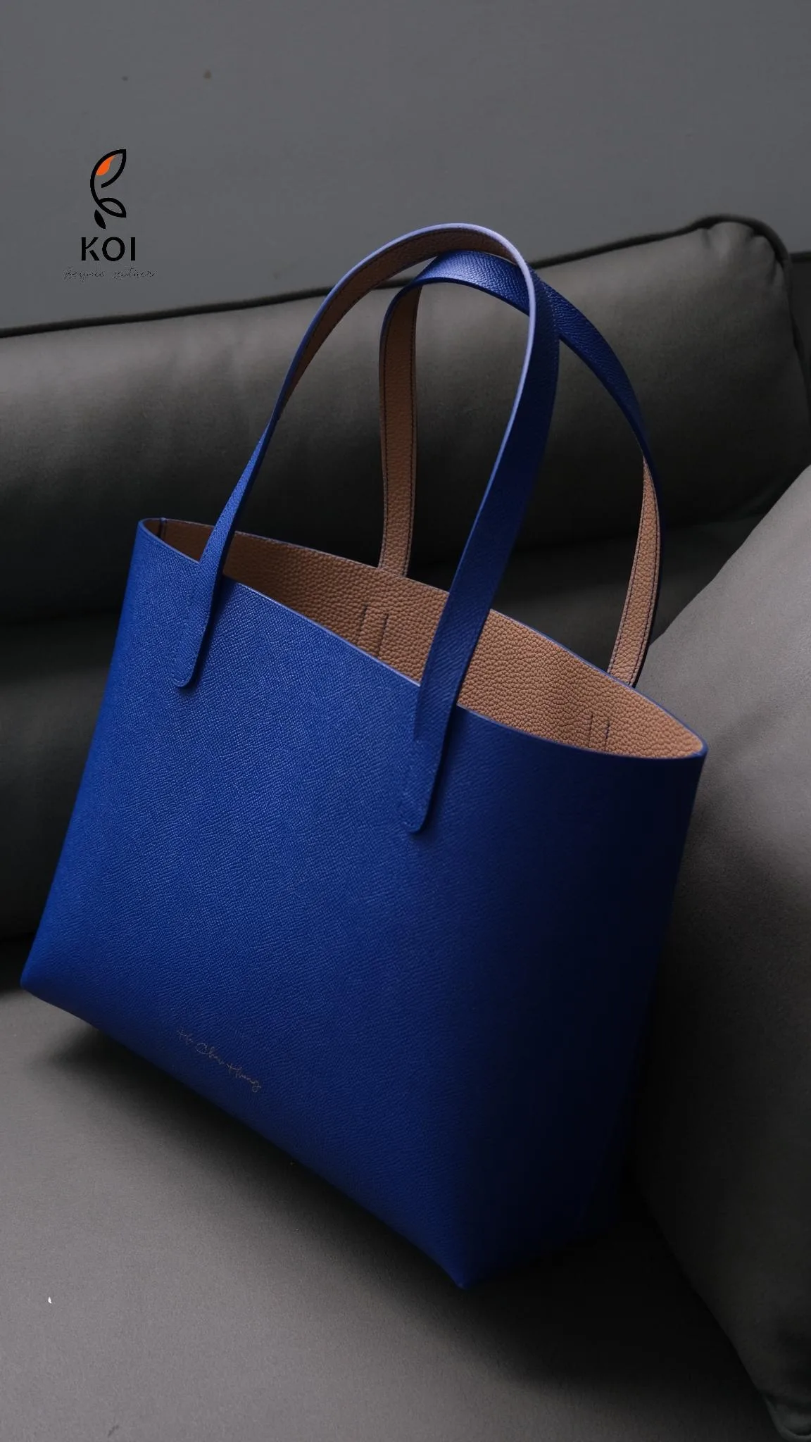 Tote Bag - Da Epsom - Blue - Hình 7