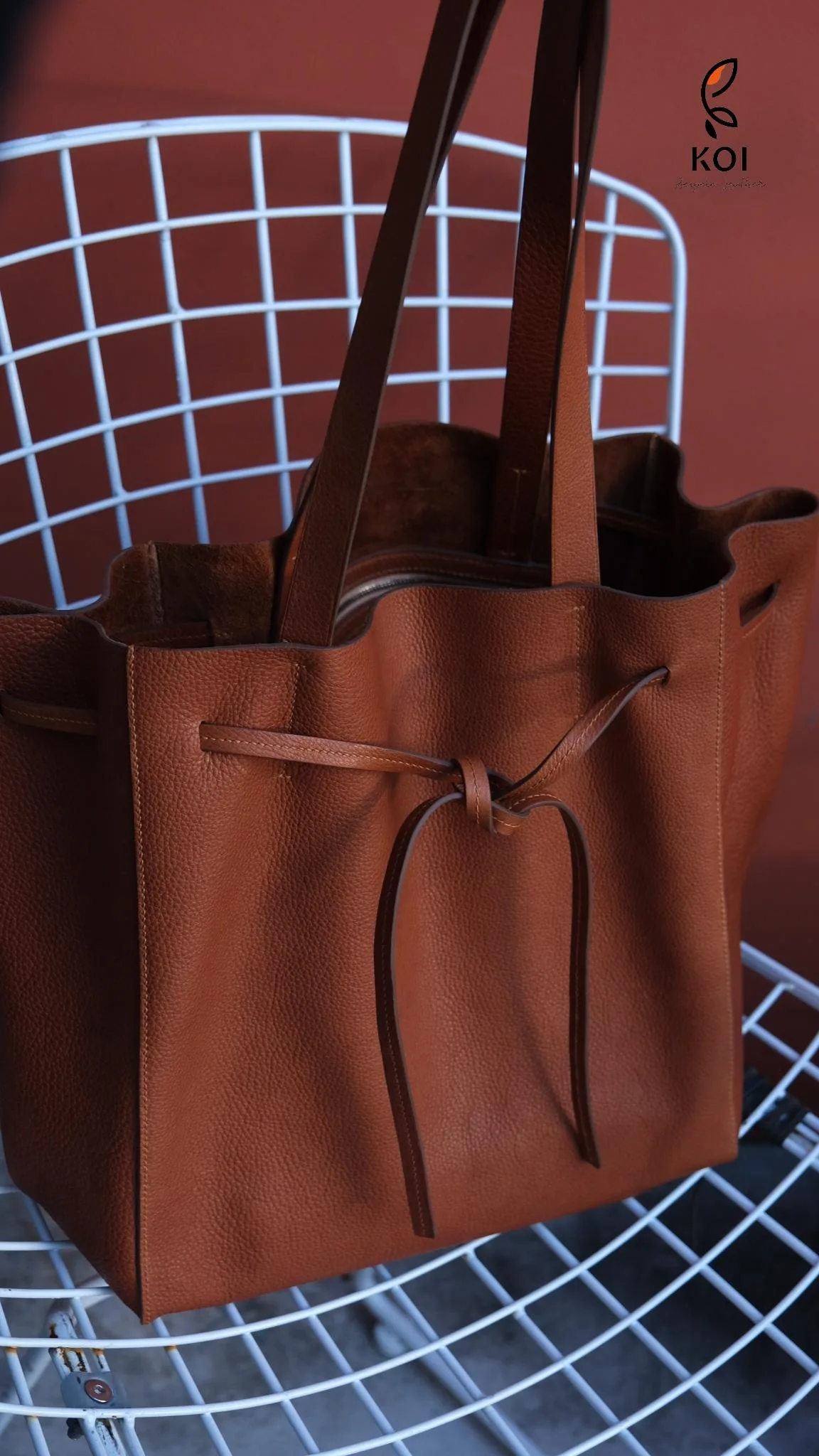 Tote Bag - Da Togo - SaddleBrown - Hình 5