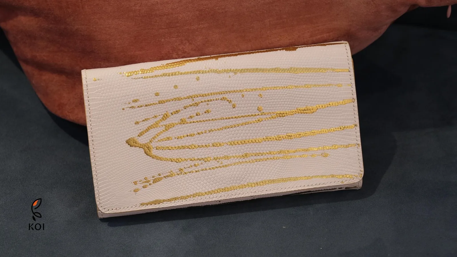 Ví Nữ Long Wallet - Da Lizard - FloralWhite x Yellow - Hình 7
