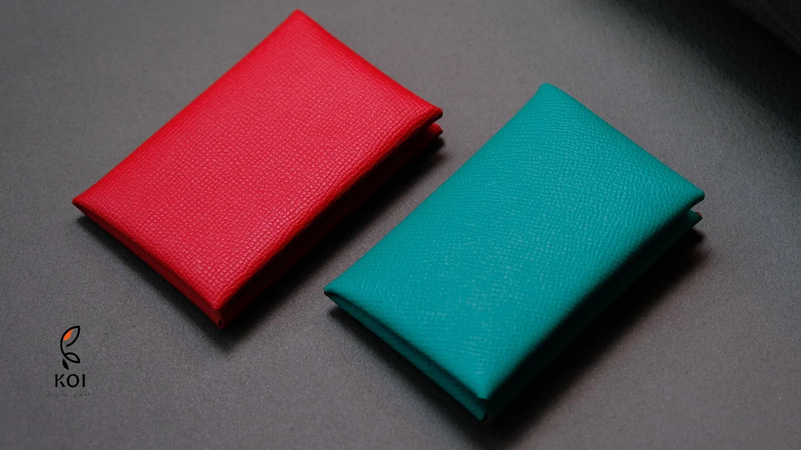 Ví Nữ Gập - Da Epsom - Red, DarkCyan - Hình 6