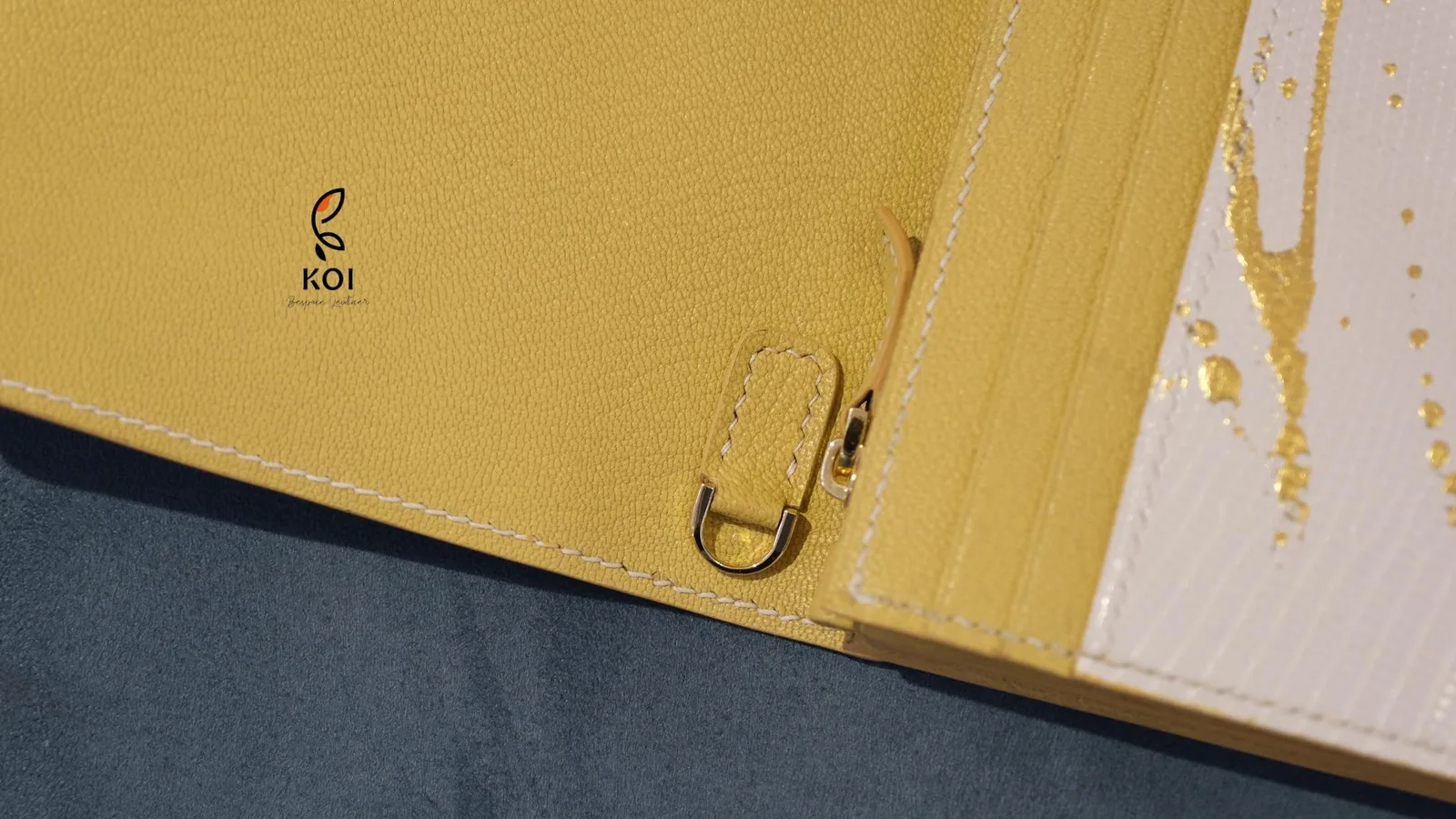 Ví Nữ Long Wallet - Da Lizard - FloralWhite x Yellow - Hình 2
