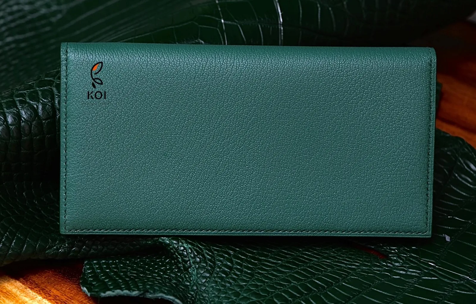 Ví Nữ Long Wallet - Da Dê Alran - DarkCyan - Hình 2