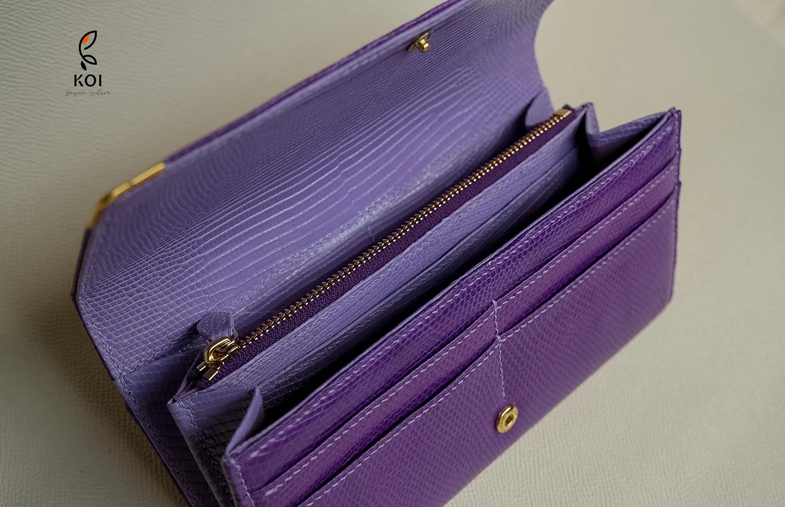 Ví Nữ Long Wallet - Da Lizard - DarkViolet - Hình 2