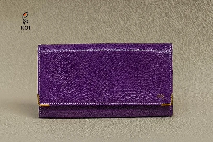 Ví Nữ Long Wallet - Da Lizard - DarkViolet - Hình 3