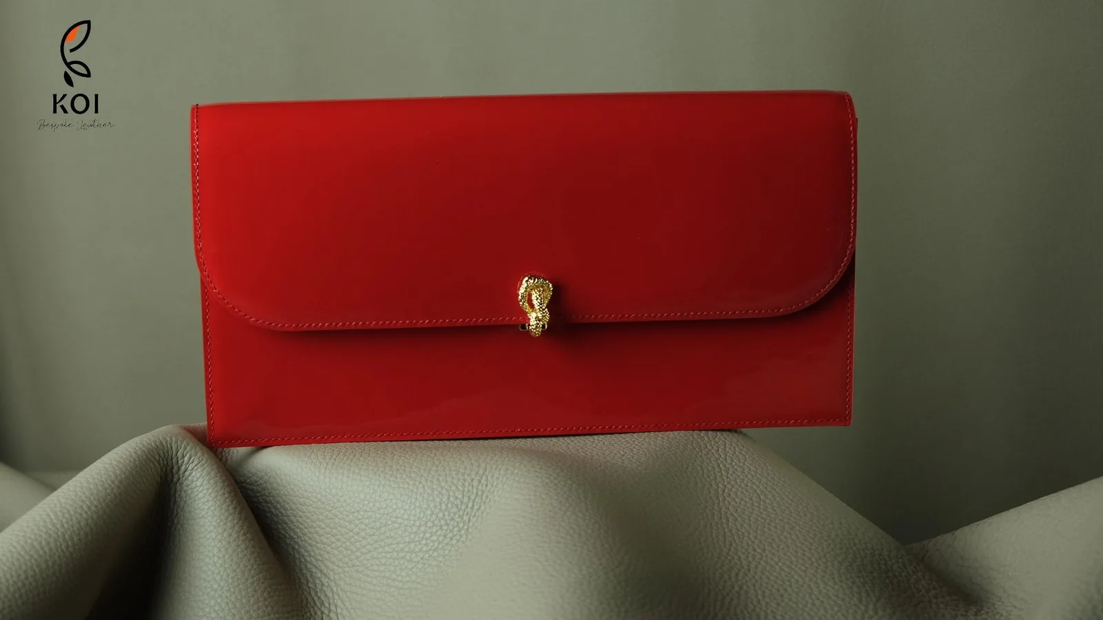 Ví Nữ Long Wallet - Da Patent - Red - Hình 4
