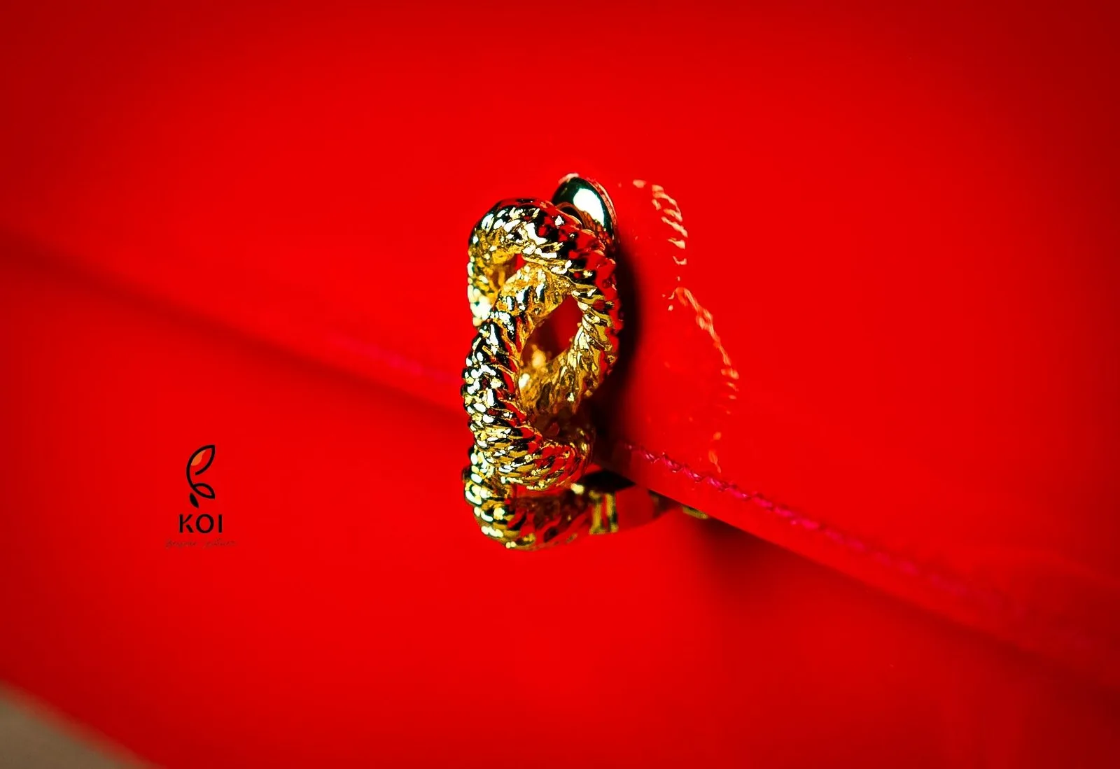 Ví Nữ Long Wallet - Da Patent - Red - Hình 5