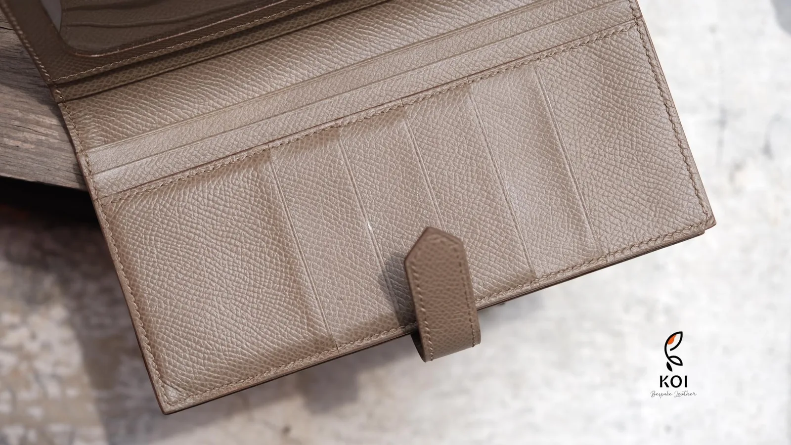 Ví Nữ Long Wallet - Da Epsom x Vải Harris Tweed Scotland - LightSlateGray - Hình 5