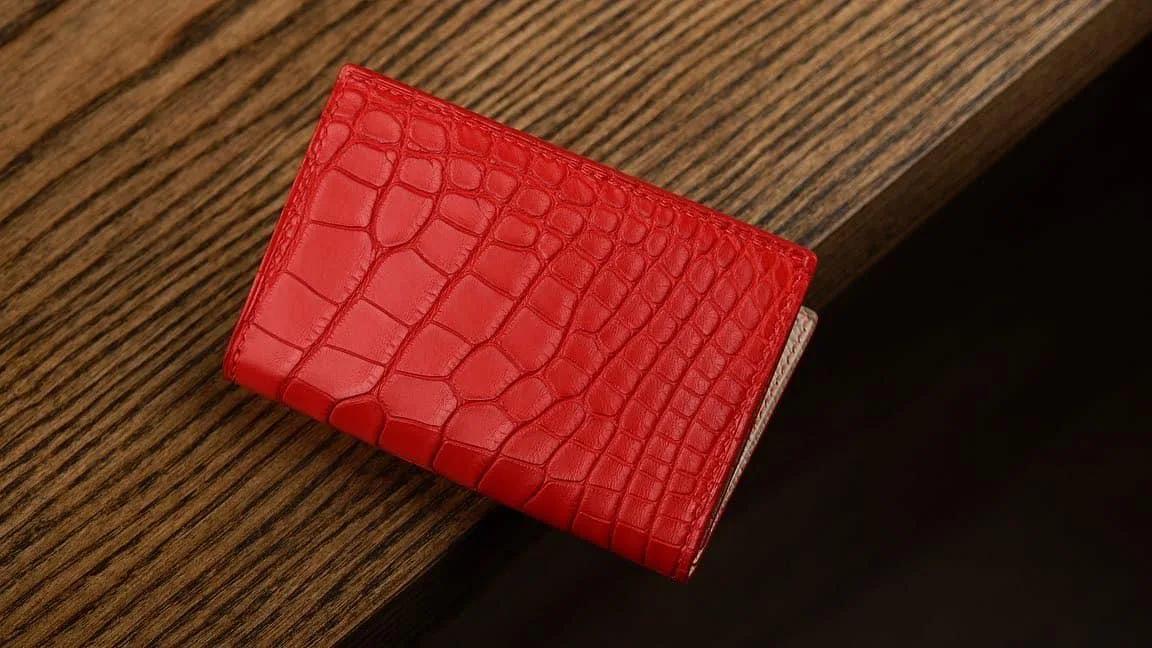 Cardholer Ví Đựng Thẻ - Alligator - FireBrick - KOI Leather