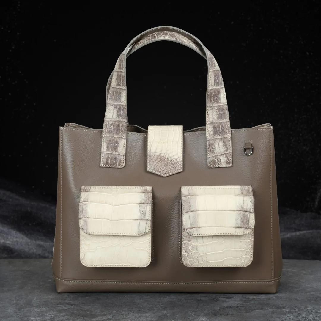 Alli Tote - Da Bê x Da Alligator - Brown - KOI Leather