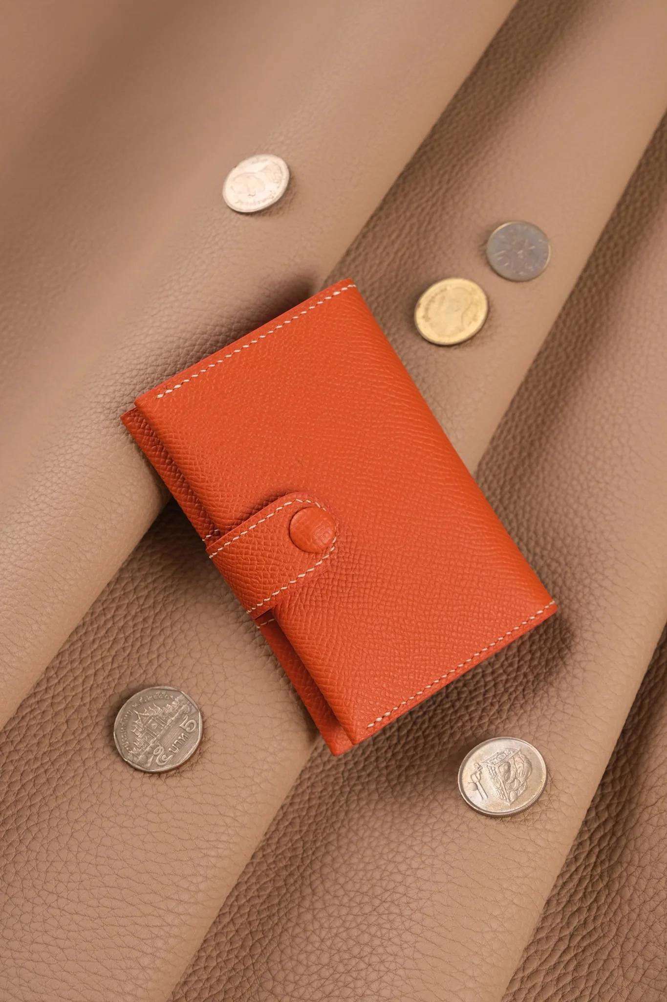 Card Holder — Fine-Grain Calfskin, Orange