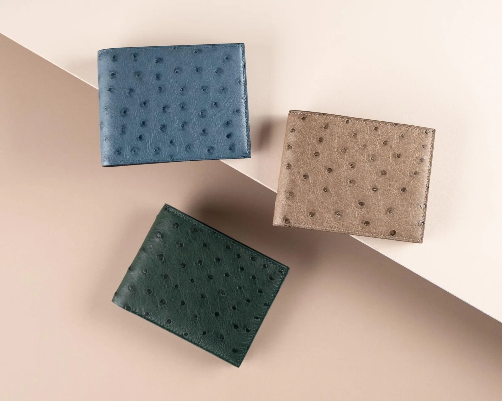 Bifold Waller - Ví nam da đà điểu - KOI Leather