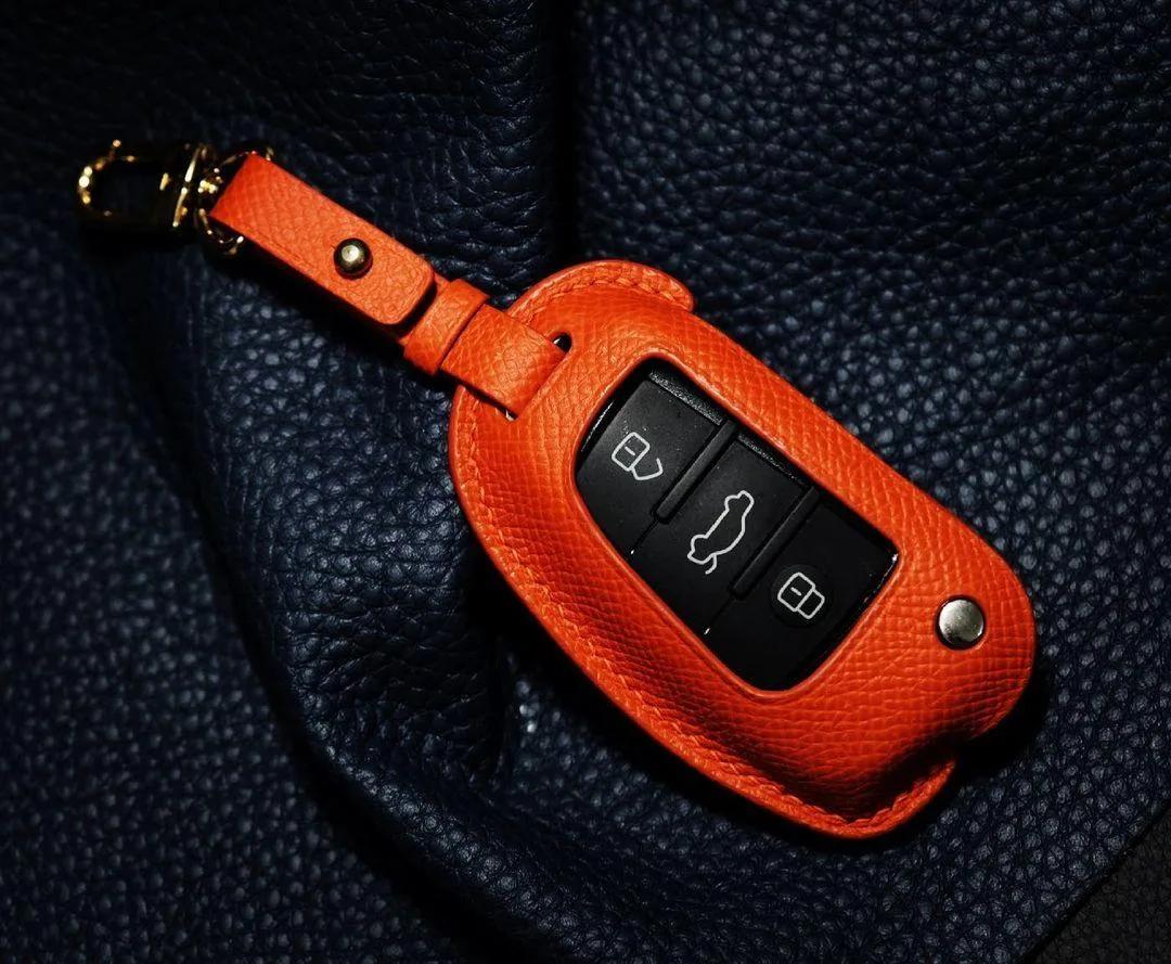 Key Cover Bao Da Bọc Chìa Khoá - Da Epsom - Orange - KOI Leather