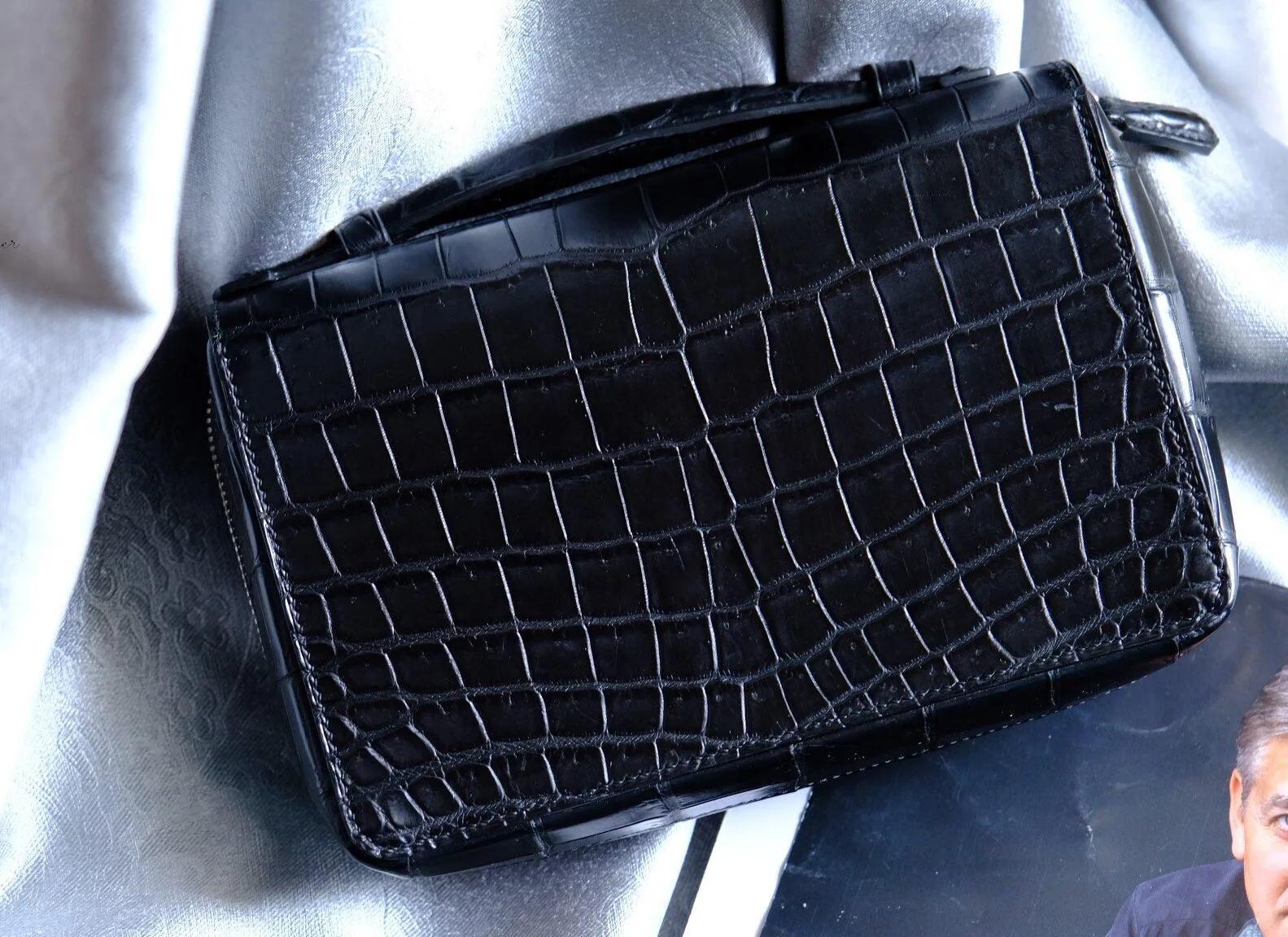 Clutch Da Nam - Alligator Henglong - Black - Hình 15