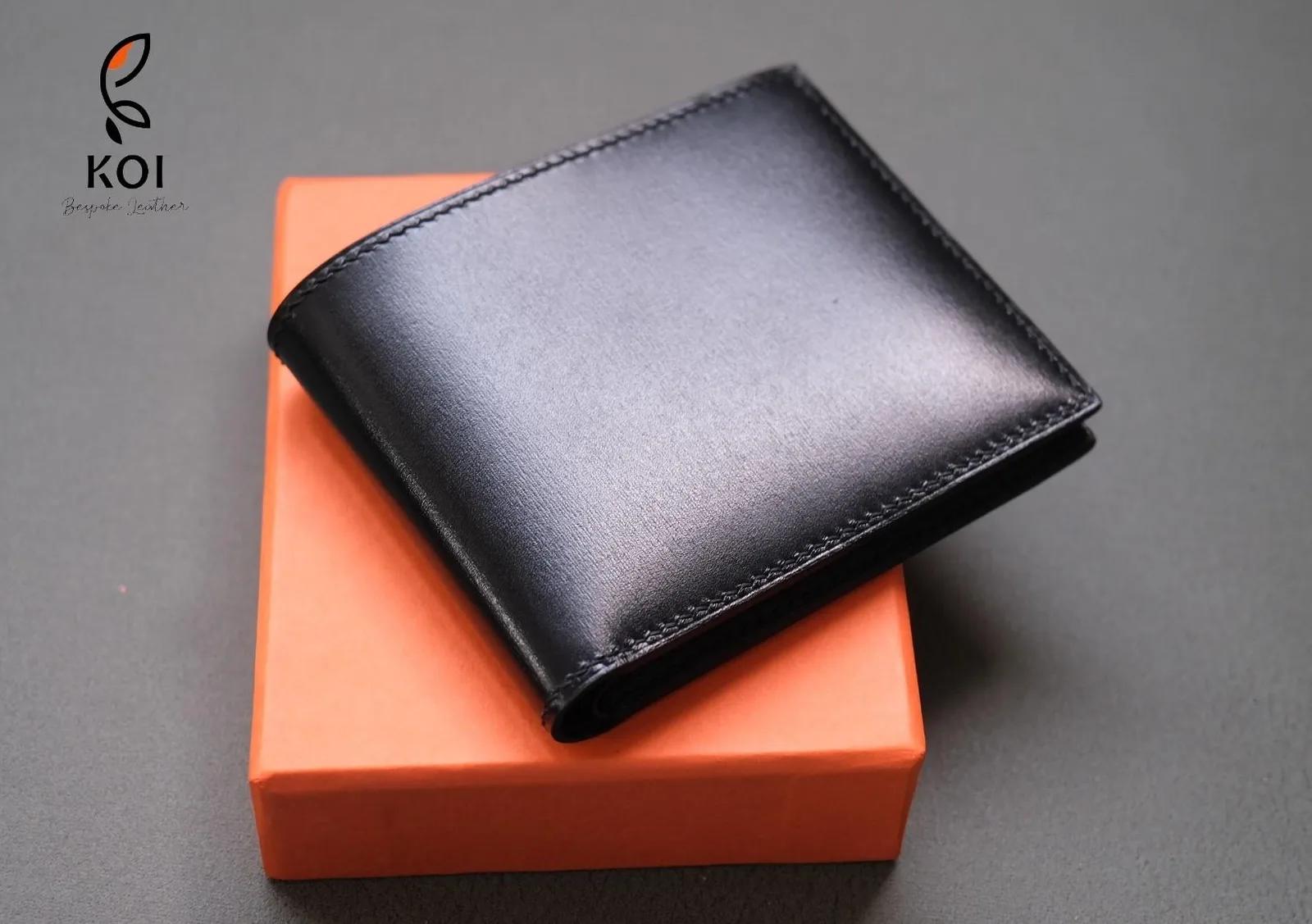 Ví Da Nam - Da Boxcalf - Black - Hình 5