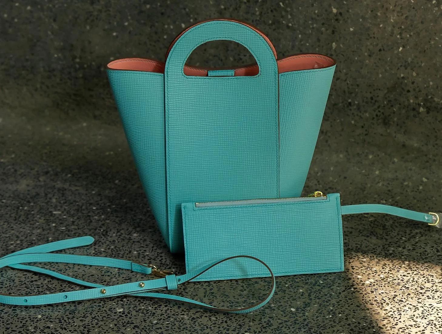 Tiffany Bag - Da Epi - Aqua - Hình 3