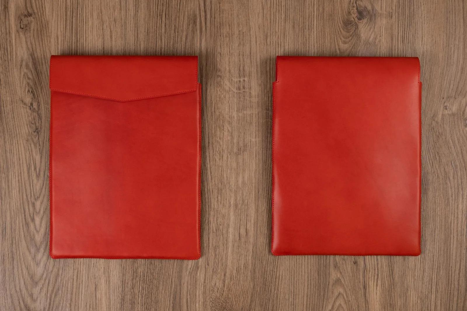 Bao Da Laptop Craft Red – Da Bò Thuộc Thủ Công Đỏ Tươi