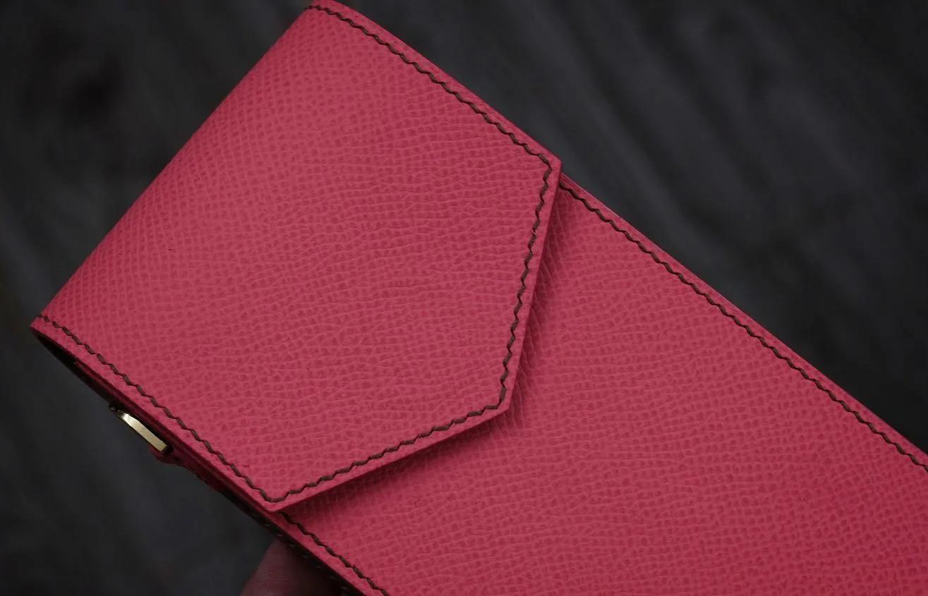 Phonecase Ốp lưng - Da Epsom - Pink x Brown - KOI Leather