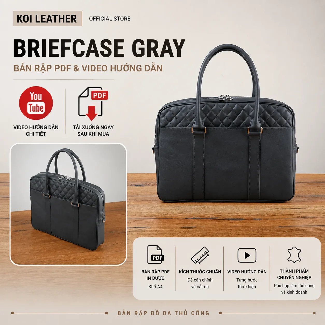 Bản Rập Briefcase Gray – PDF