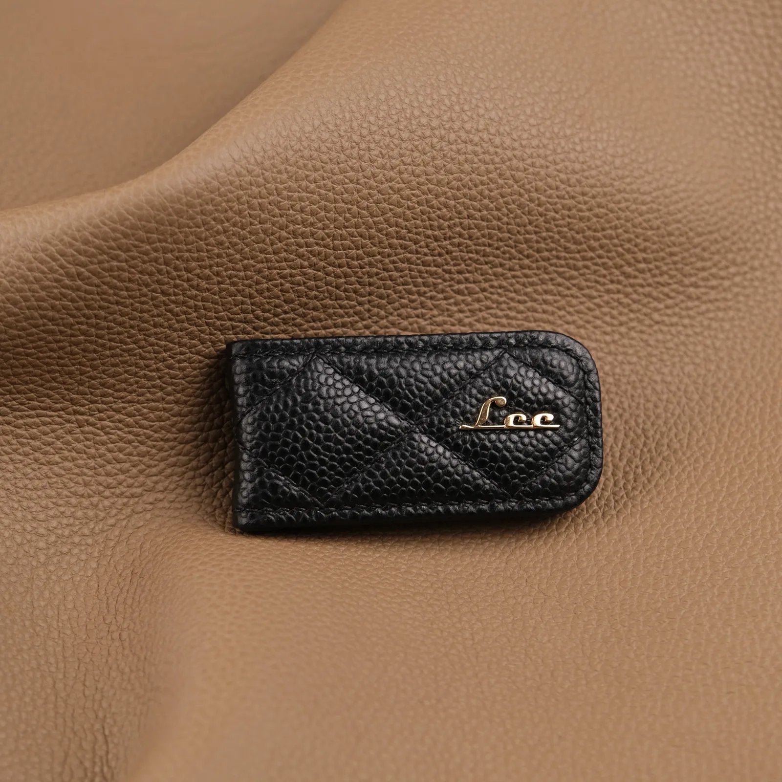 Kẹp Tiền Money Clip - Da Caviar - Black - KOI Leather