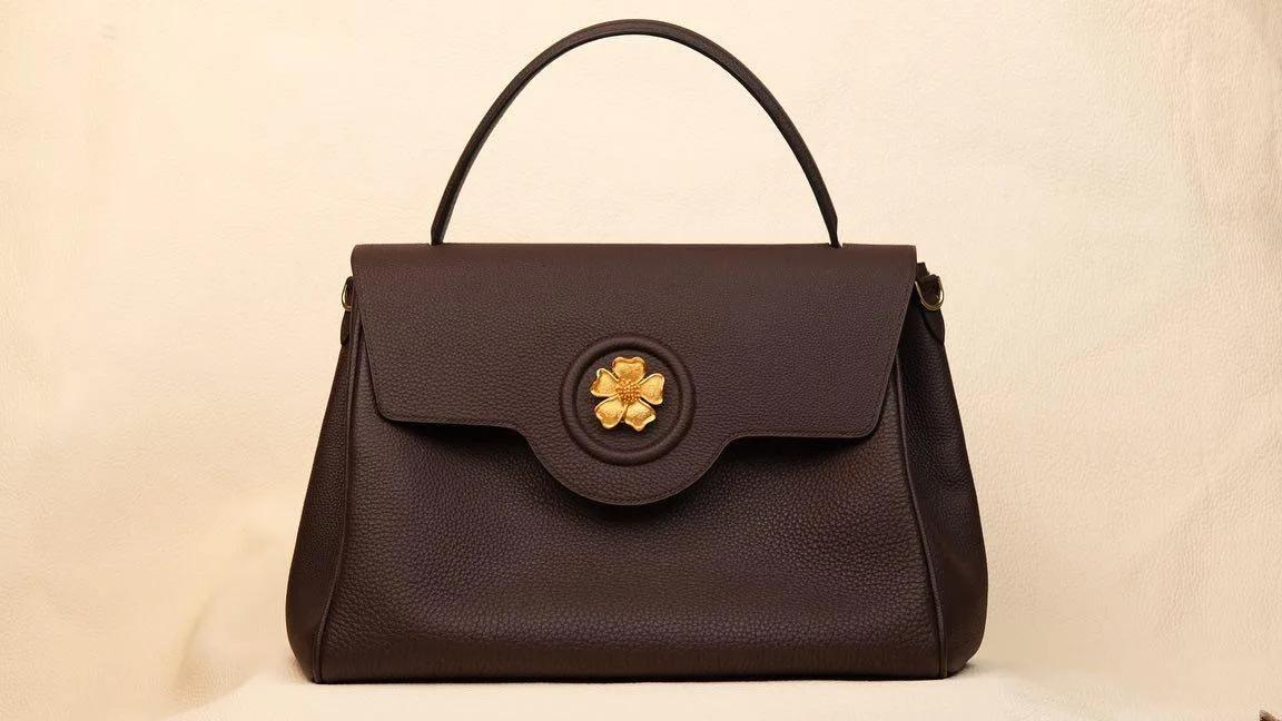 Top Handle Bag - Da Bê Togo - Brown - KOI Leather