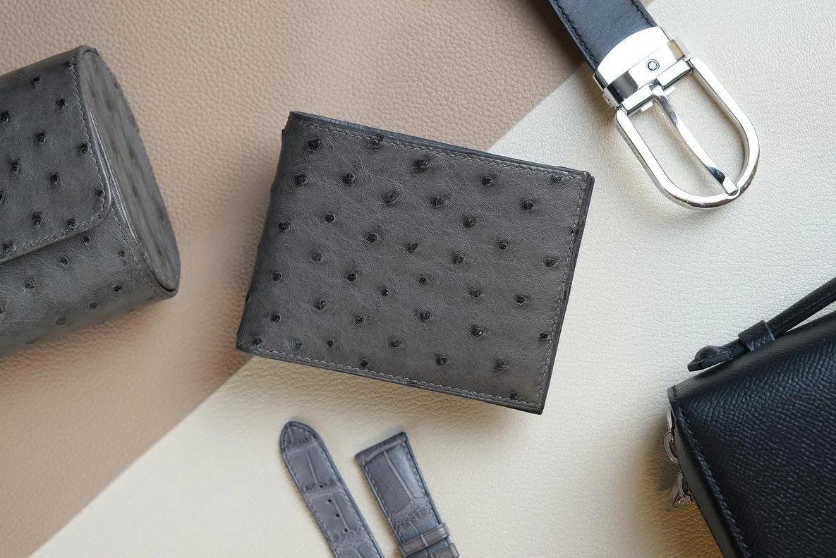 Ví Da Nam - Da Ostrich - Gray - KOI Leather