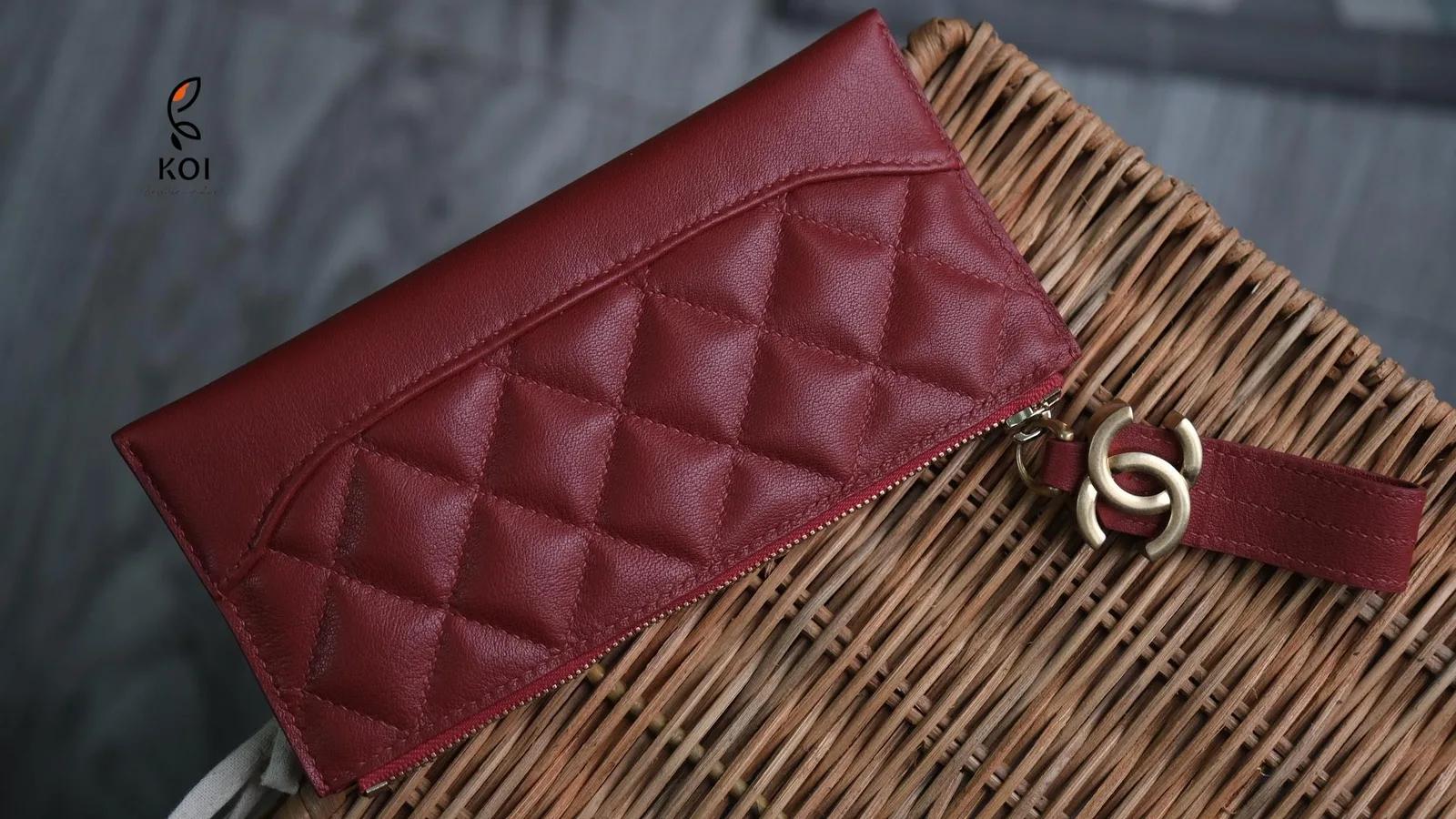 Women's Long Wallet — Dark Red